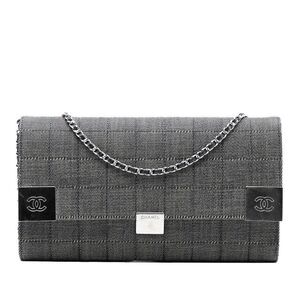 Pre Loved chanel Chain Flap Bag Women Gray Shoulder Bag